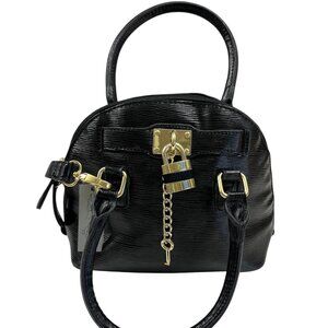 APT. 9 Beckett Mini Dome Black W/ Padlock and Key - Faux Leather- NWT